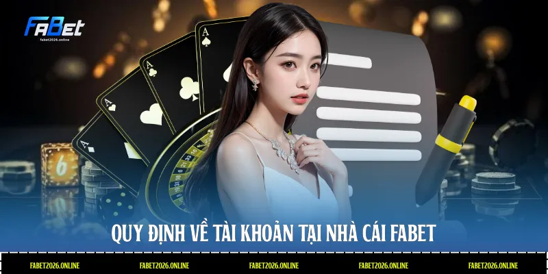Quy định về tài khoản tại nhà cái Fabet